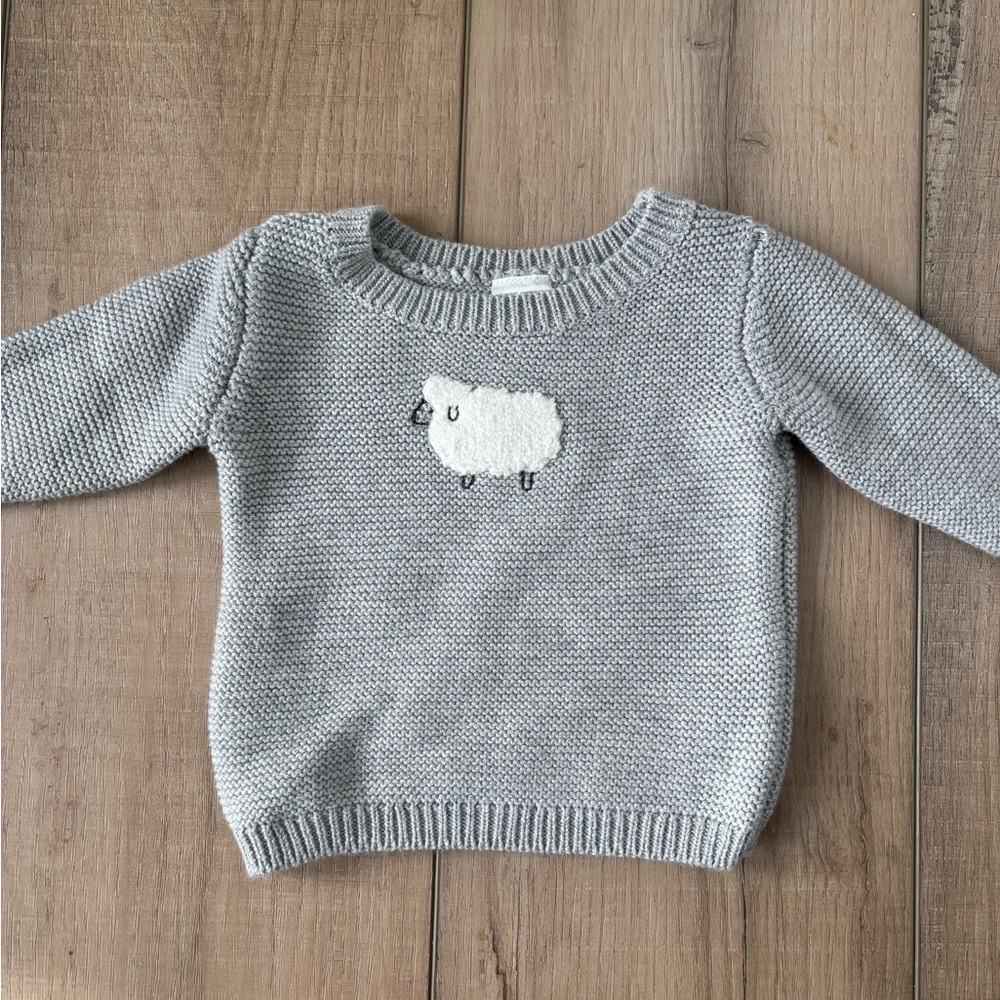 Carter’s Newborn Gray Sweater with Sheep Design
